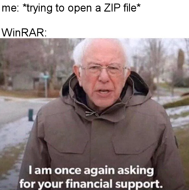 Daily reminder to support WinRAR...