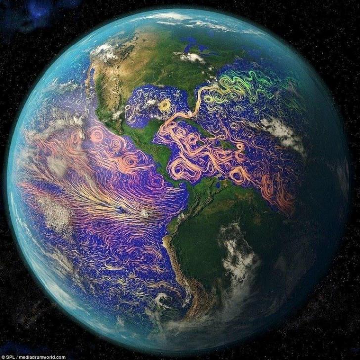 Earths ocean currents in psychedelic technicolor