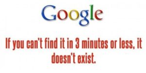 If you can’t find it in 3 minutes…