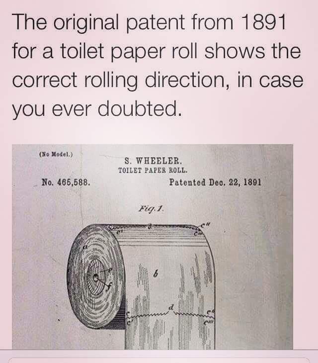 Toilet Paper Patent   Toilet Paper Patent 42295 